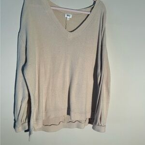BKE Cream V-Neck Knit Top